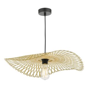 Deja beautiful natural rattan ceiling lamp shade on white background