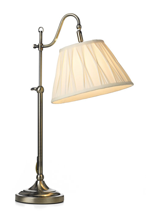 Dar Suffolk Traditional Desk / Bedside Table Reading Lamp Antique Brass