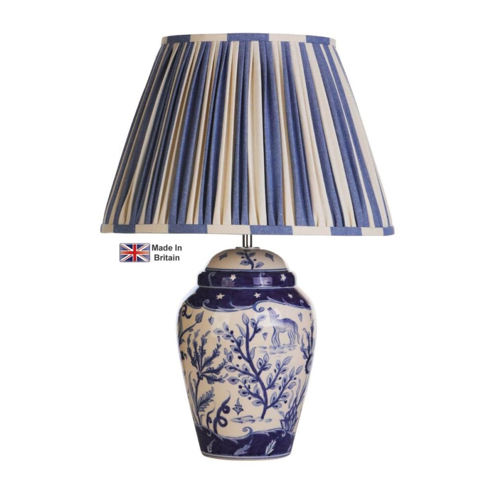 Devana Blue/White Ceramic Table Lamp Base Only British Made
