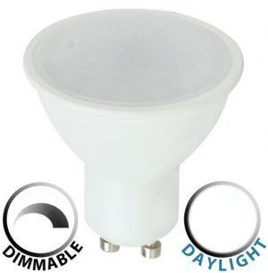 Dimmable 5W SMD LED GU10 Frosted Bulb Daylight White 400 Lumen