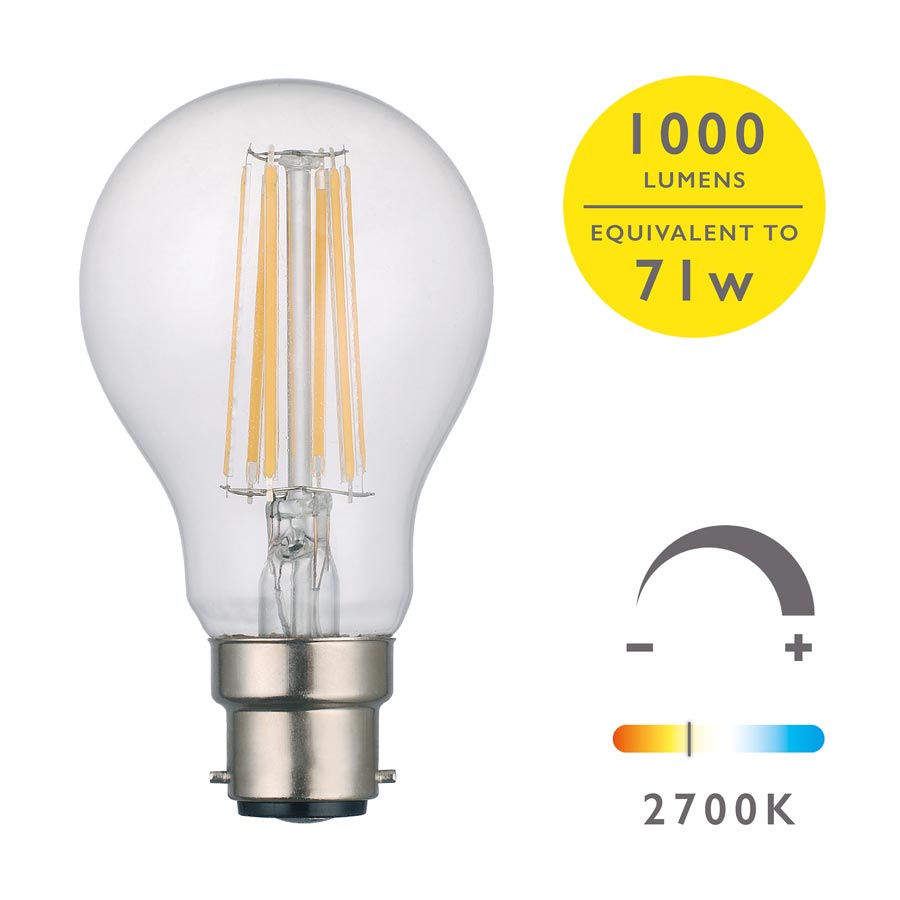 Pack Bright Dimmable 8w LED Bulb 1000 Lumen