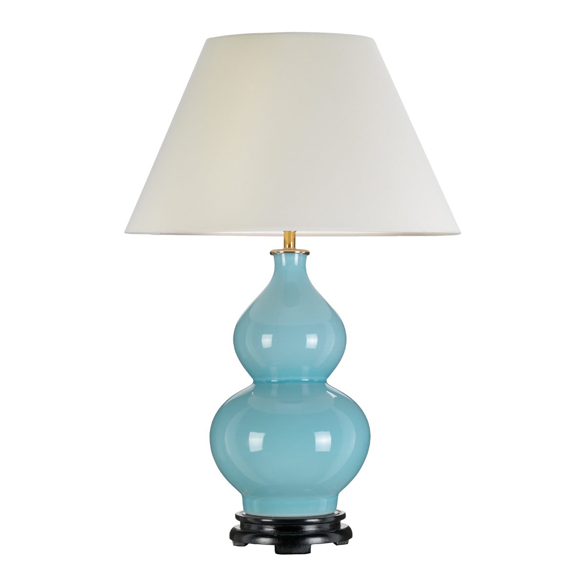 Harbin Duck Egg Blue Ceramic Gourd Table Lamp Empire Shade