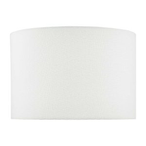 Dolce 12" drum table lamp shade in white cotton on white background