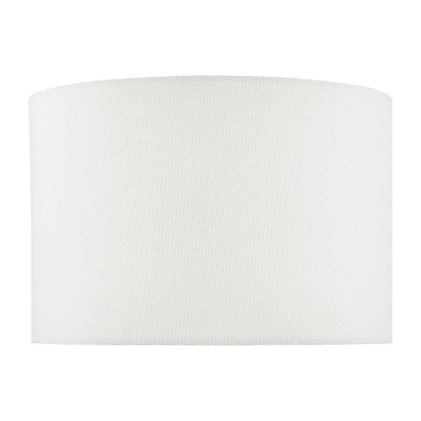 Dolce 12" drum table lamp shade in white cotton on white background