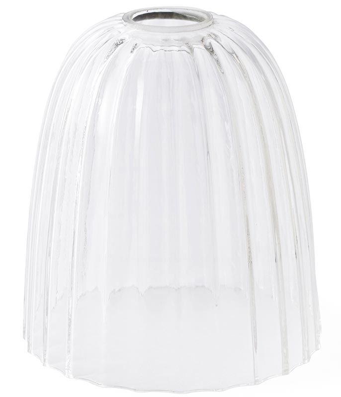 Elstead Douille Optional Ribbed Bell Glass Lamp Shade