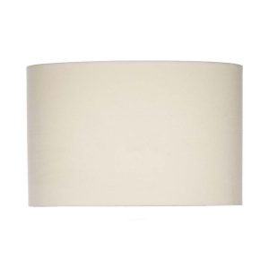 Dunlop 16" drum table lamp shade in cream linen on white background