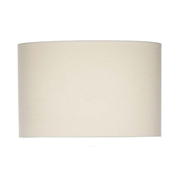 Dunlop 16" drum table lamp shade in cream linen on white background