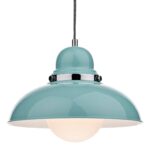 Dar Dynamo Blue 1 Light Ceiling Pendant Chrome Detail