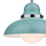 Dar Dynamo Blue 1 Light Ceiling Pendant Chrome Detail