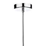 Dar Dynamo 1 Light Cream Ceiling Pendant Chrome Detail