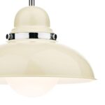 Dar Dynamo 1 Light Cream Ceiling Pendant Chrome Detail