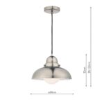 Dar Dynamo 1 Light Ceiling Pendant Antique Chrome