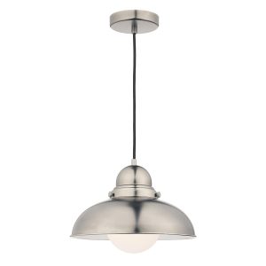 Dynamo 1 light ceiling pendant in antique chrome on white background