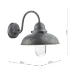 Dar Dynamo Single Lamp Outdoor Wall Light Aged Iron