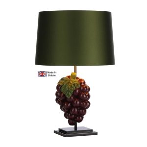 Dionysus British made table lamp base only in magenta and juniper green shown with olive shade