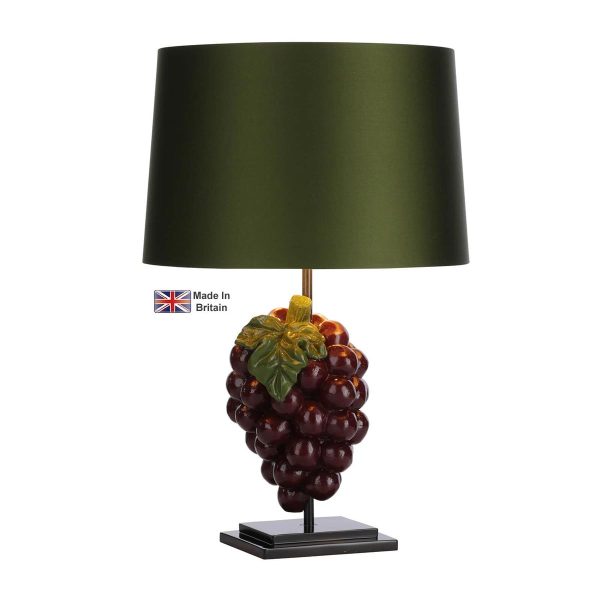 Dionysus British made table lamp base only in magenta and juniper green shown with olive shade