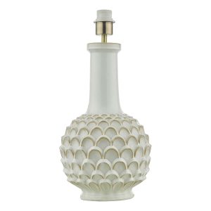 Edlyn ceramic table lamp with white reactive glaze base only, shown on white background