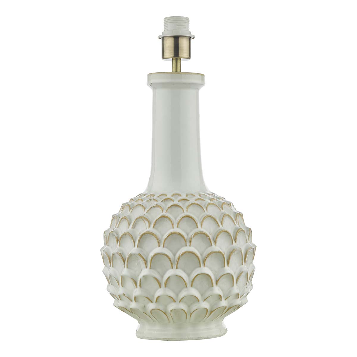 Dar Edlyn Ceramic Table Lamp White Reactive Glaze Base Only