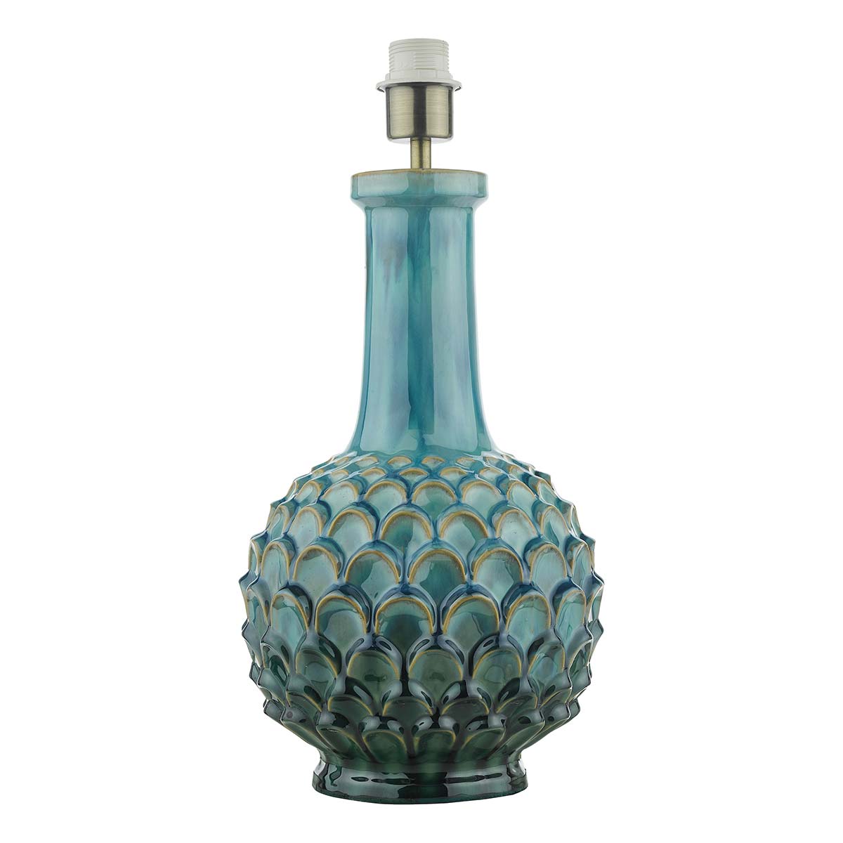 Dar Edlyn Ceramic Table Lamp Blue Reactive Glaze Base Only