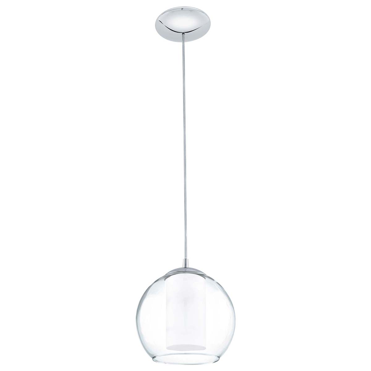 Bolsano Classic Satinated Glass And Chrome Pendant Light