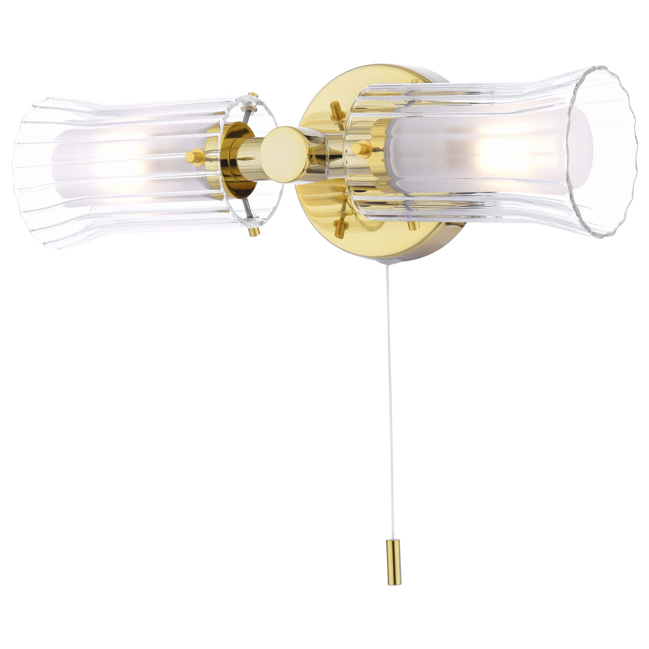 Dar Elba 2 Lamp Switched Bathroom Wall Light Gold