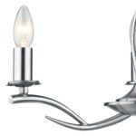 Dar Elka 3 Arm Chandelier Ceiling Light Satin Chrome