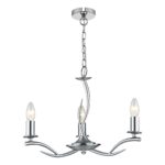 Dar Elka 3 Arm Chandelier Ceiling Light Satin Chrome