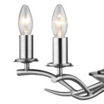 Dar Elka 5 Arm Chandelier Ceiling Light Satin Chrome