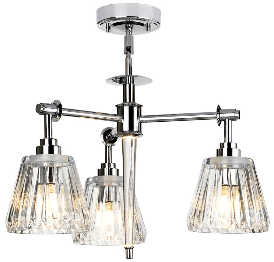 Elstead Agatha 3 Light Bathroom Chandelier Polished Chrome IP44