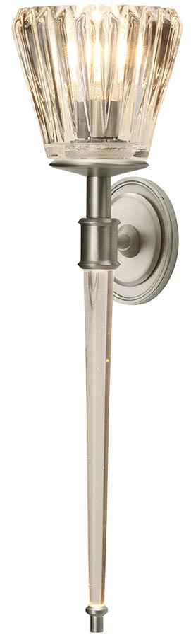 Elstead Agatha 2 LED Bathroom Wall Light Torchiere Brushed Nickel IP44