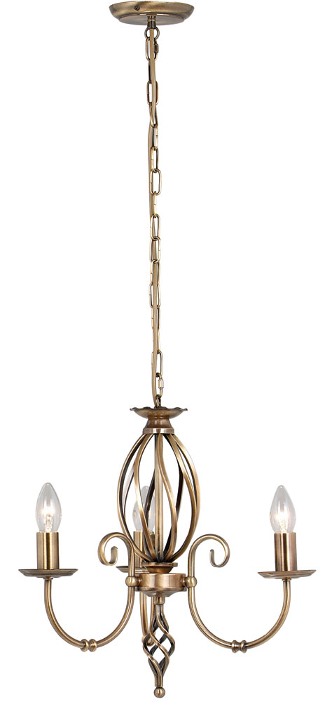 Elstead Artisan 3 Light Dual Mount Chandelier Aged Brass Ironwork