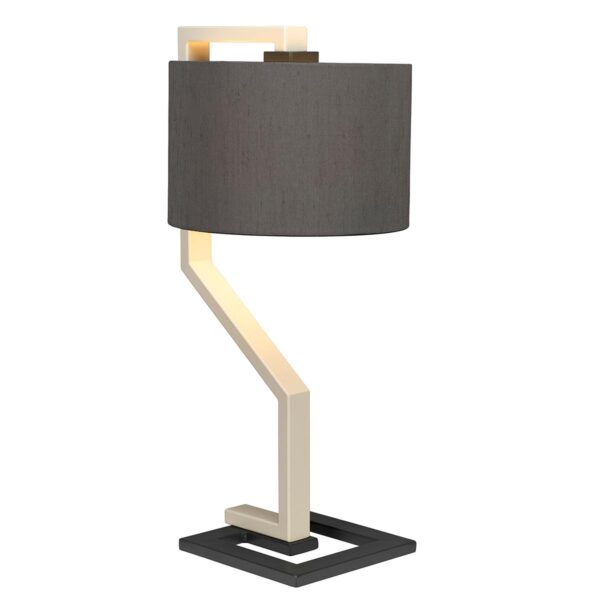 Elstead Axios Cream & Grey 1 Light Modern Table Lamp Grey Shade