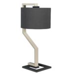 Elstead Axios Cream & Grey 1 Light Modern Table Lamp Grey Shade
