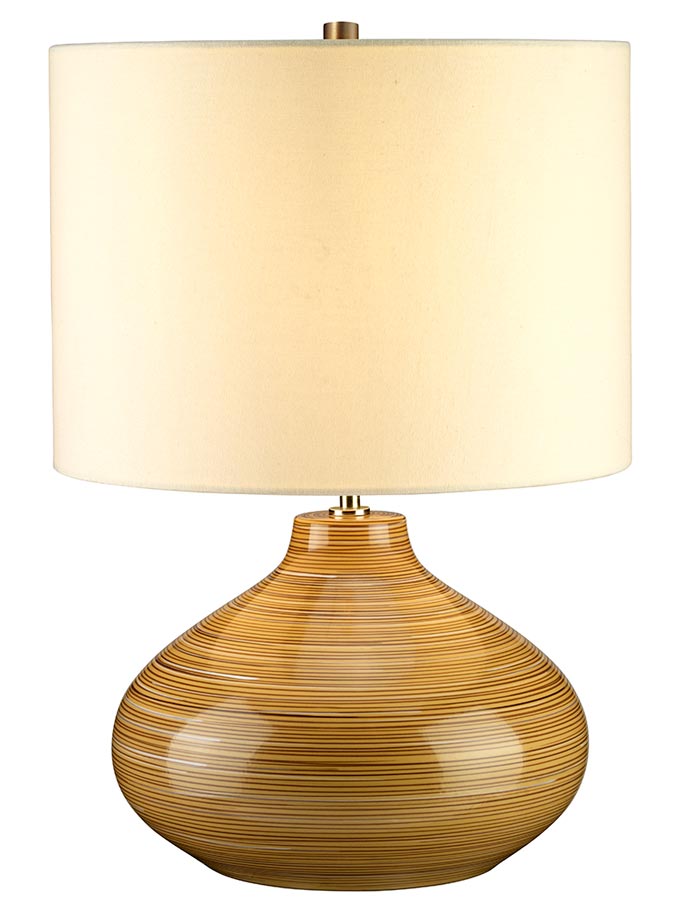 Elstead Bailey Wood Effect Ceramic Table Lamp Cream Shade