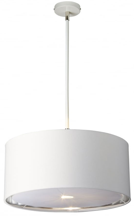 Elstead Balance White / Polished Nickel 1 Light White Drum Pendant