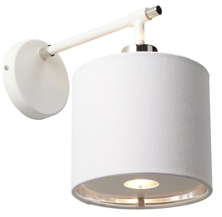 Elstead Balance White / Polished Nickel Single Wall Light White Shade