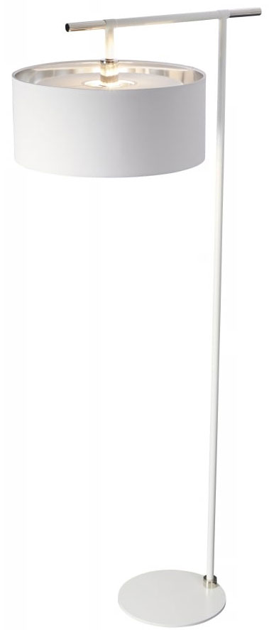 Elstead Balance White / Polished Nickel Floor Lamp White Drum Shade