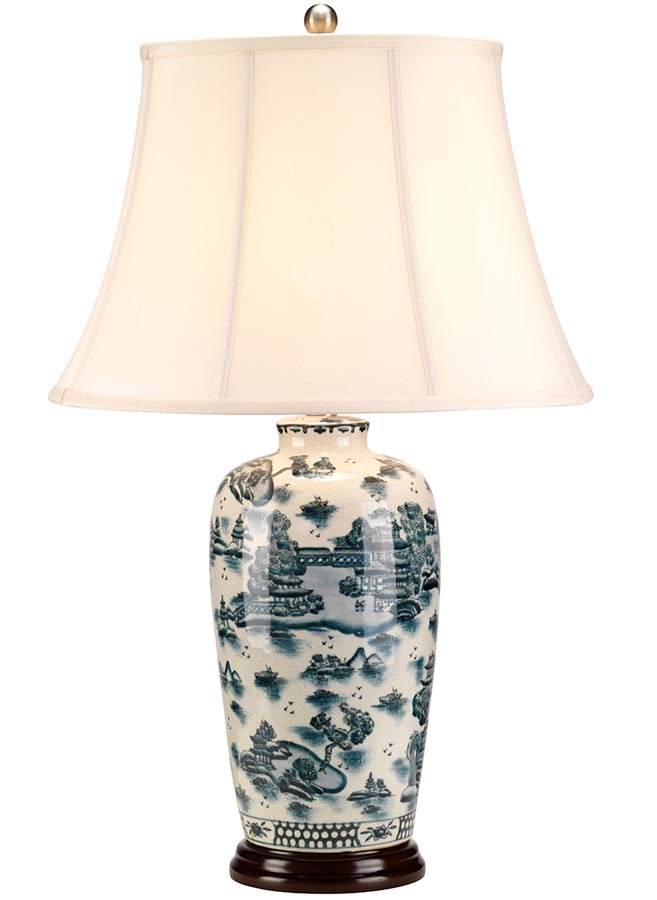 Large Blue White Traditional Ceramic, Blue And White Ceramic Table Lamps Uk