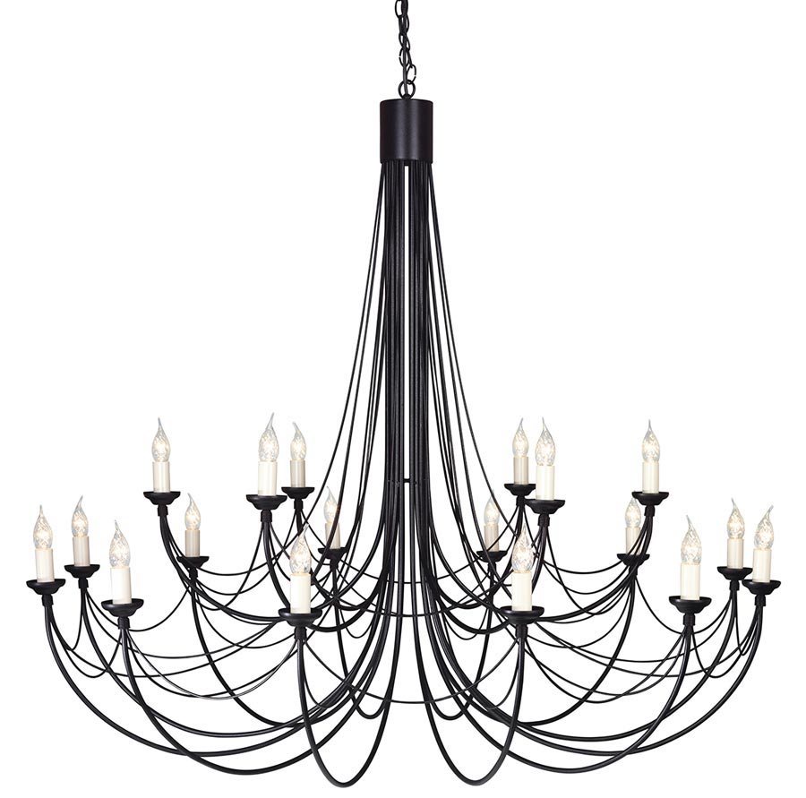 Elstead Carisbrooke 18 Light Massive Chandelier Gothic Black Ironwork