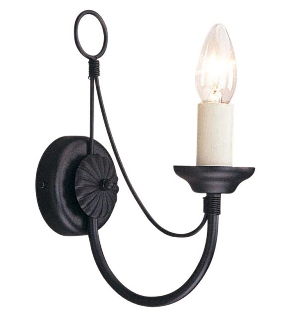 Elstead Carisbrooke Single Wall Light Gothic Black Made In Britain