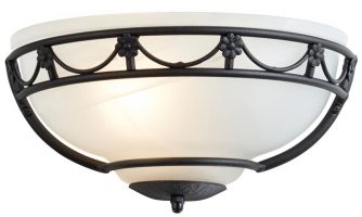 Elstead Carisbrooke 5 Light Dual Mount Chandelier Gothic Black