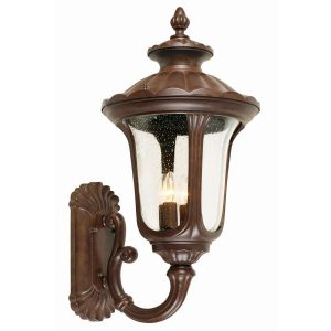 Elstead Chicago large 4 light outdoor wall up lantern in rusty bronze main image