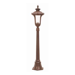 Elstead Chicago traditional 1 light outdoor pillar lantern in rusty bronze