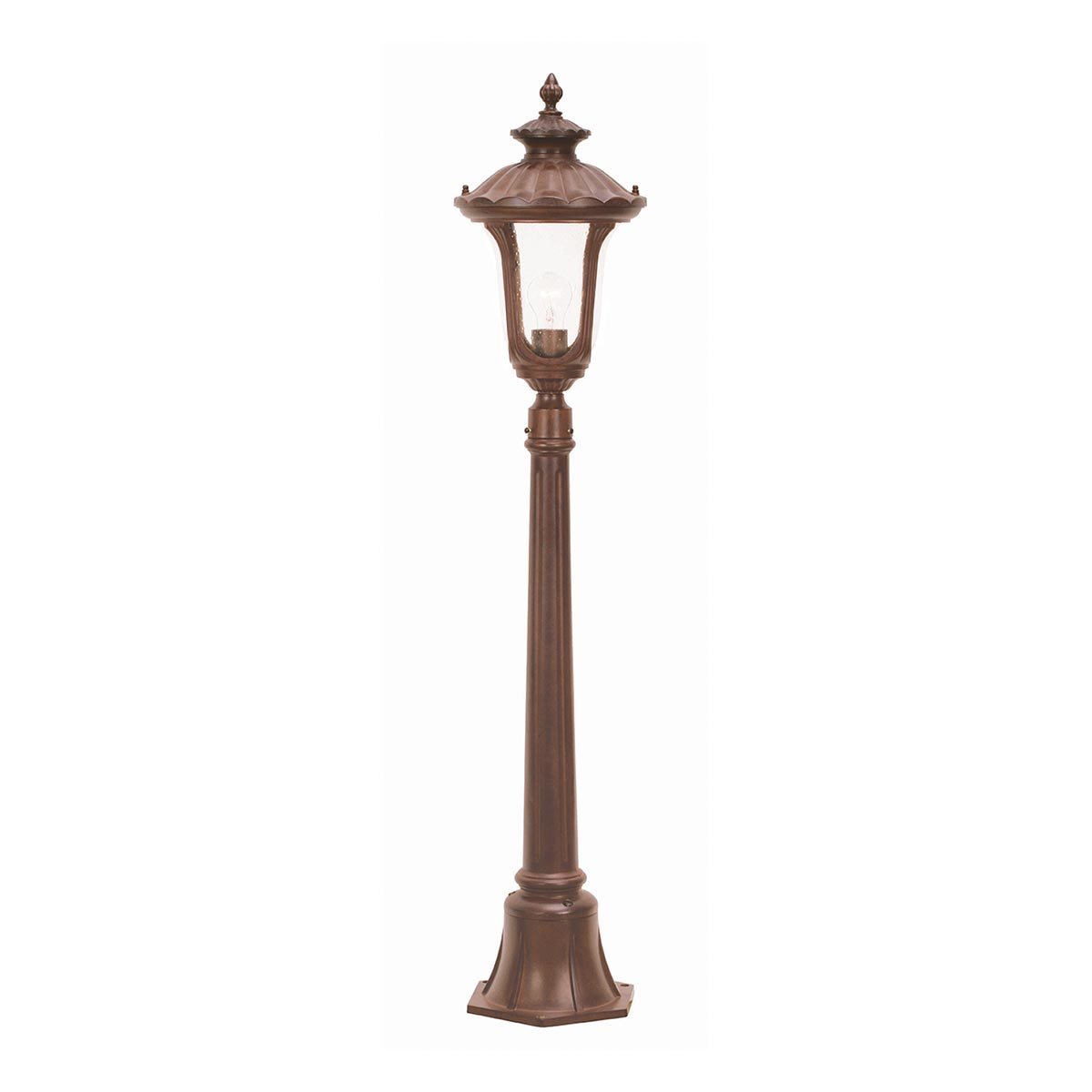Elstead Chicago Traditional 1 Light Outdoor Pillar Lantern Rusty Bronze