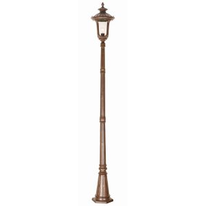 Elstead Chicago 1 light outdoor lamp post lantern in rusty bronze main image
