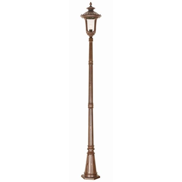 Elstead Chicago 1 light outdoor lamp post lantern in rusty bronze main image