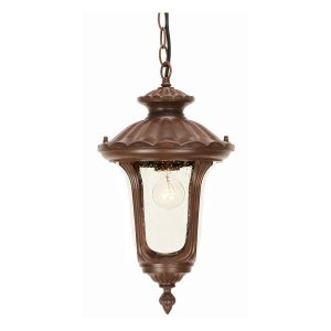 Elstead Chicago small hanging outdoor porch lantern in rusty bronze main image