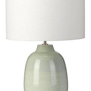 Elstead Chelsfield Green Ceramic Table Lamp White Shade