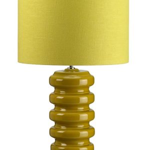 Elstead Contour 1 Light Ceramic Table Lamp Lime Shade
