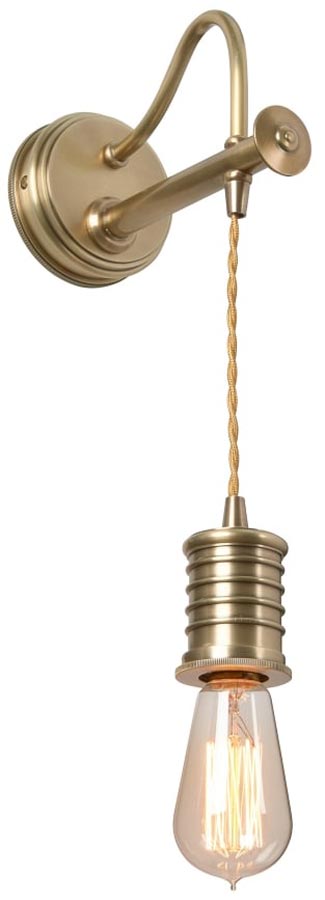 Elstead Douille Hanging Wall Light Aged Brass Vintage Industrial Style